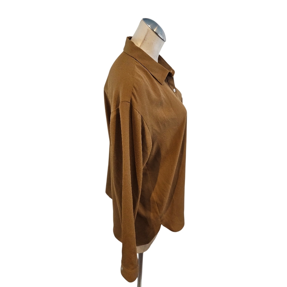 J.Jill Size M Brown Button Up Shirt - Picture 4 of 6
